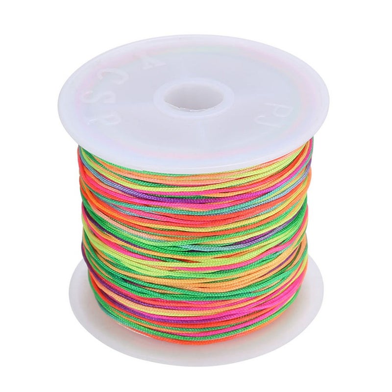 Mayitr 0.8mm Nylon Cord, Thread Chinese Knot Macrame Rattail Bracelet Braided String (Colorful) - Image 1